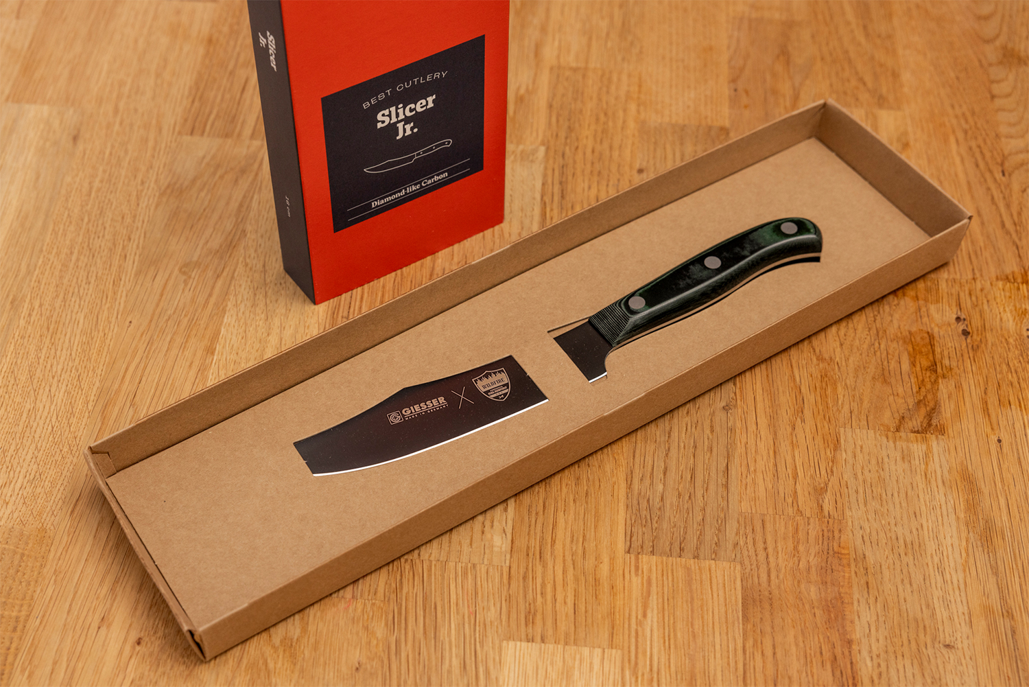 Big Green Egg Wildfire x Giesser Slicer Jr. – Kompaktes Premium-Kochmesser mit DLC-Beschichtung