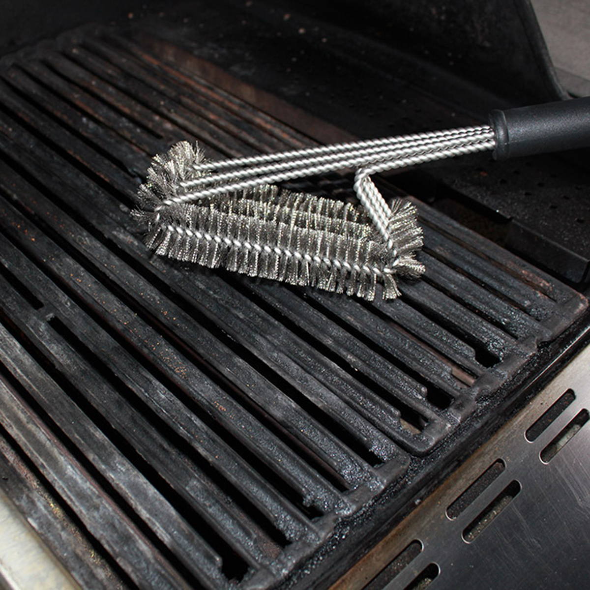 SANTOS 3-Kopf Grillbürste Edelstahl 55 cm SANTOS 3-Kopf Grillbürste Edelstahl 55 cm