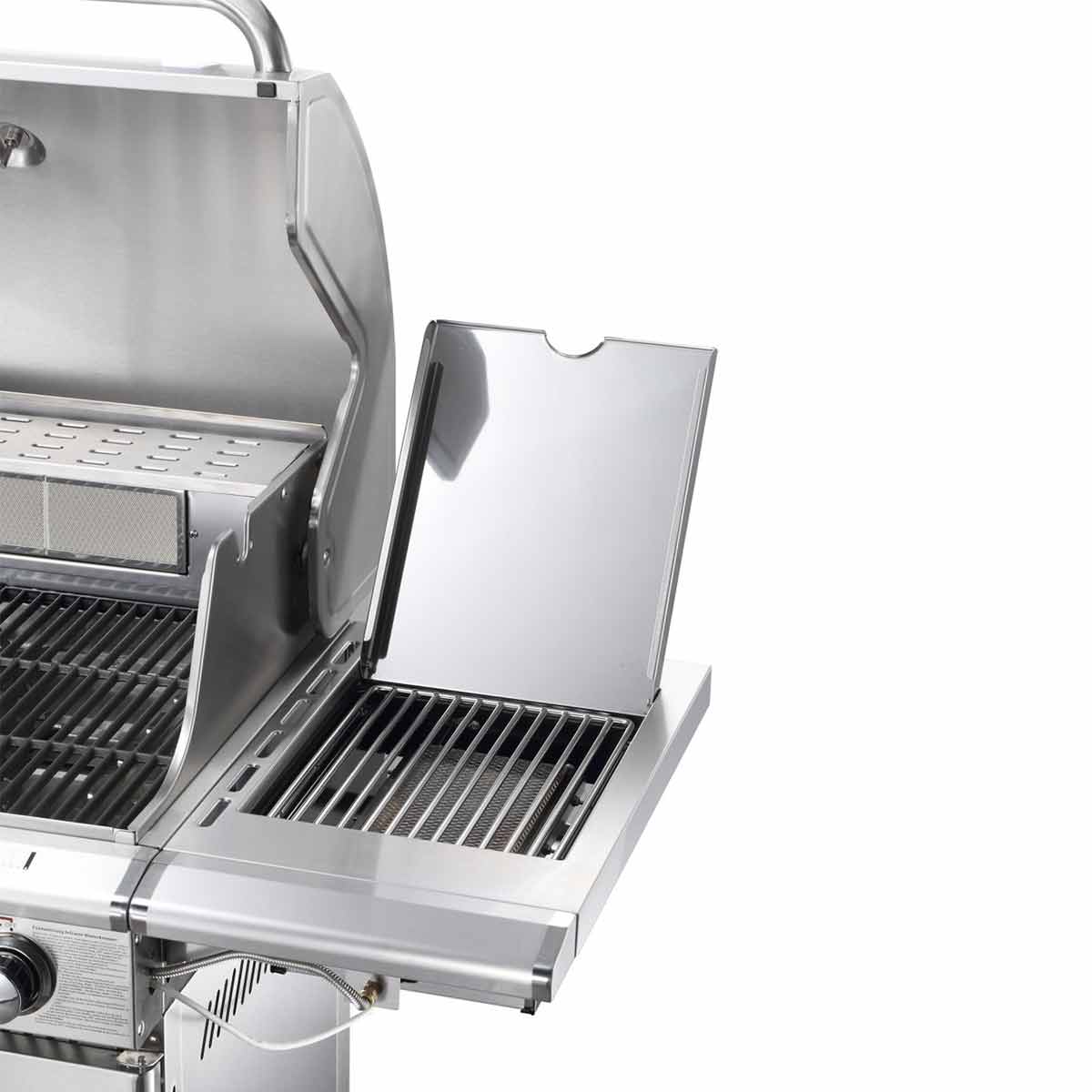 SANTOS Gasgrill E-418 , mit Seiten- & Heckbrenner, Edelstahl SANTOS Gasgrill E-418 , mit Seiten- & Heckbrenner, Edelstahl