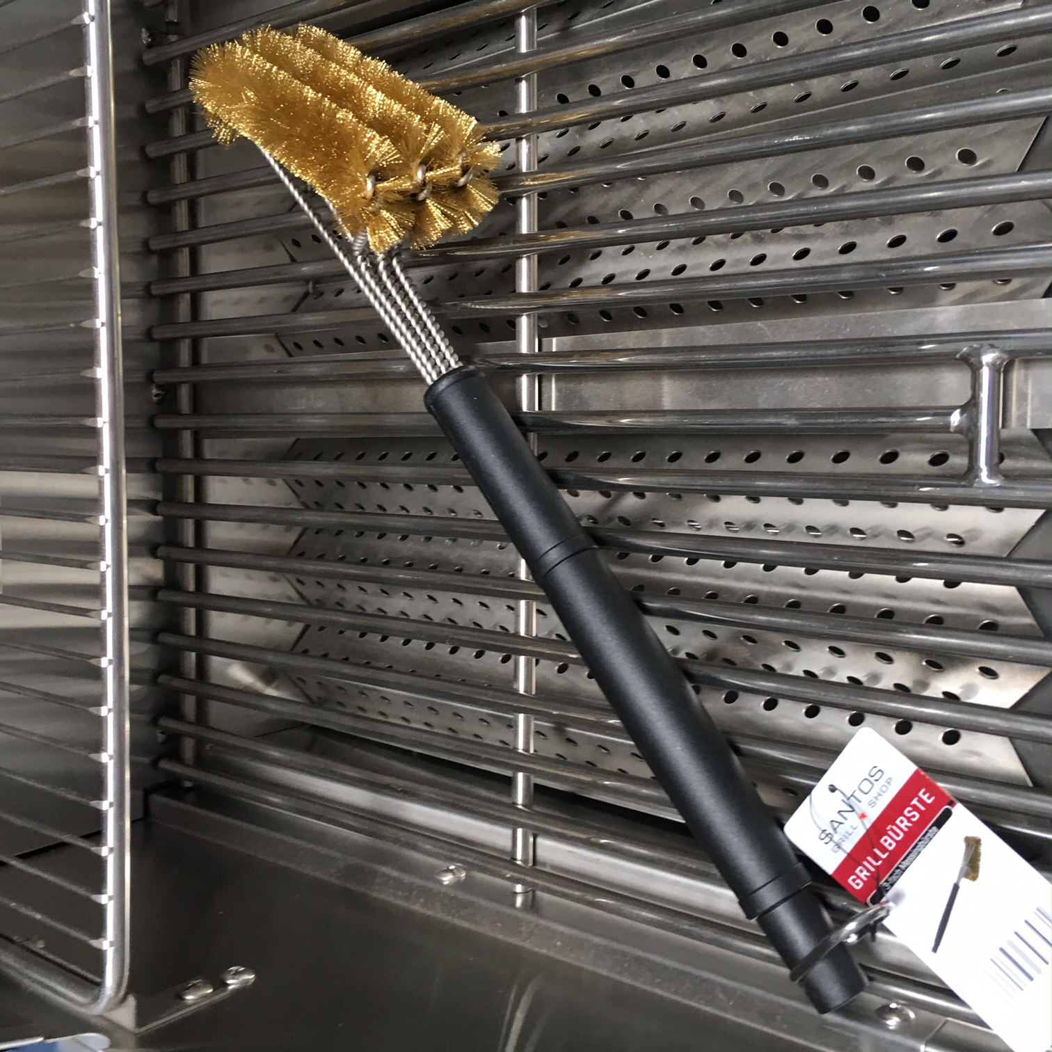 3-teilige Grillbürsten-Set Aus Messing - Inklusive Edelstahl-Spatel