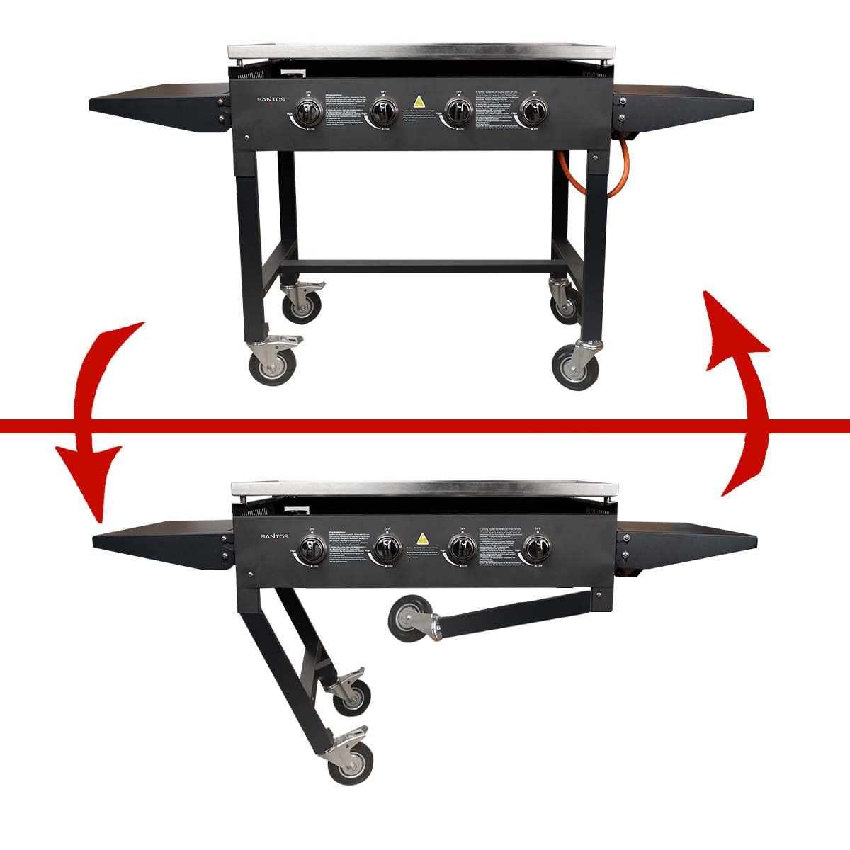 SANTOS Gasgrill Plattengrill Suomi klappbar, Edelstahl SANTOS Gasgrill Plattengrill Suomi klappbar, Edelstahl