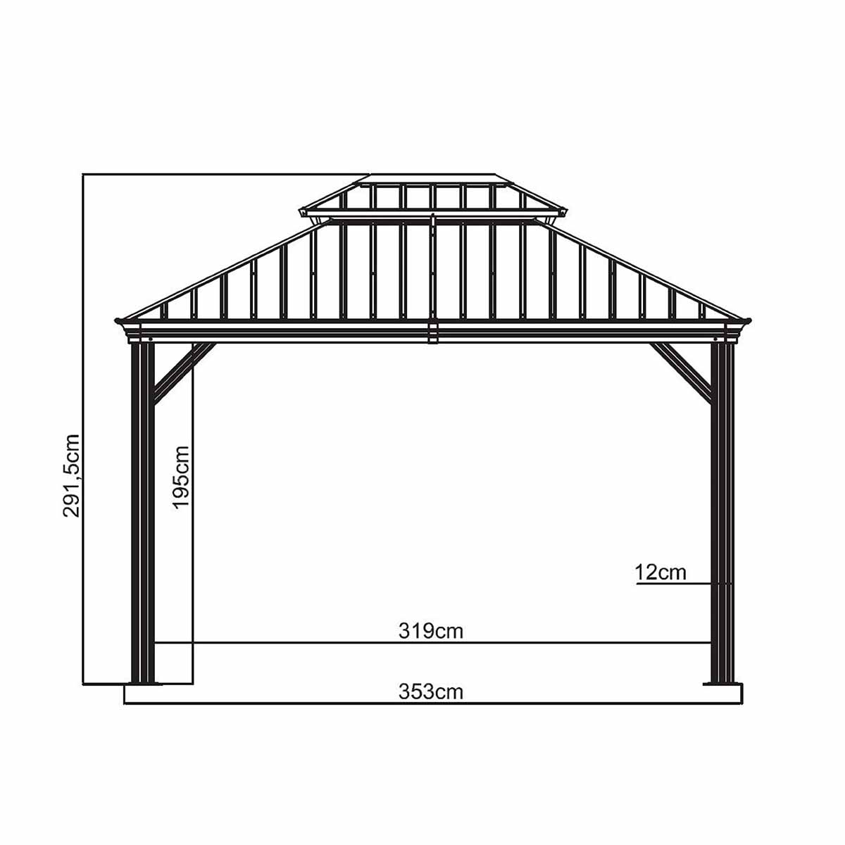 SOJAG Messina BBQ Pavillon | 363 x 298 cm | Anthrazit