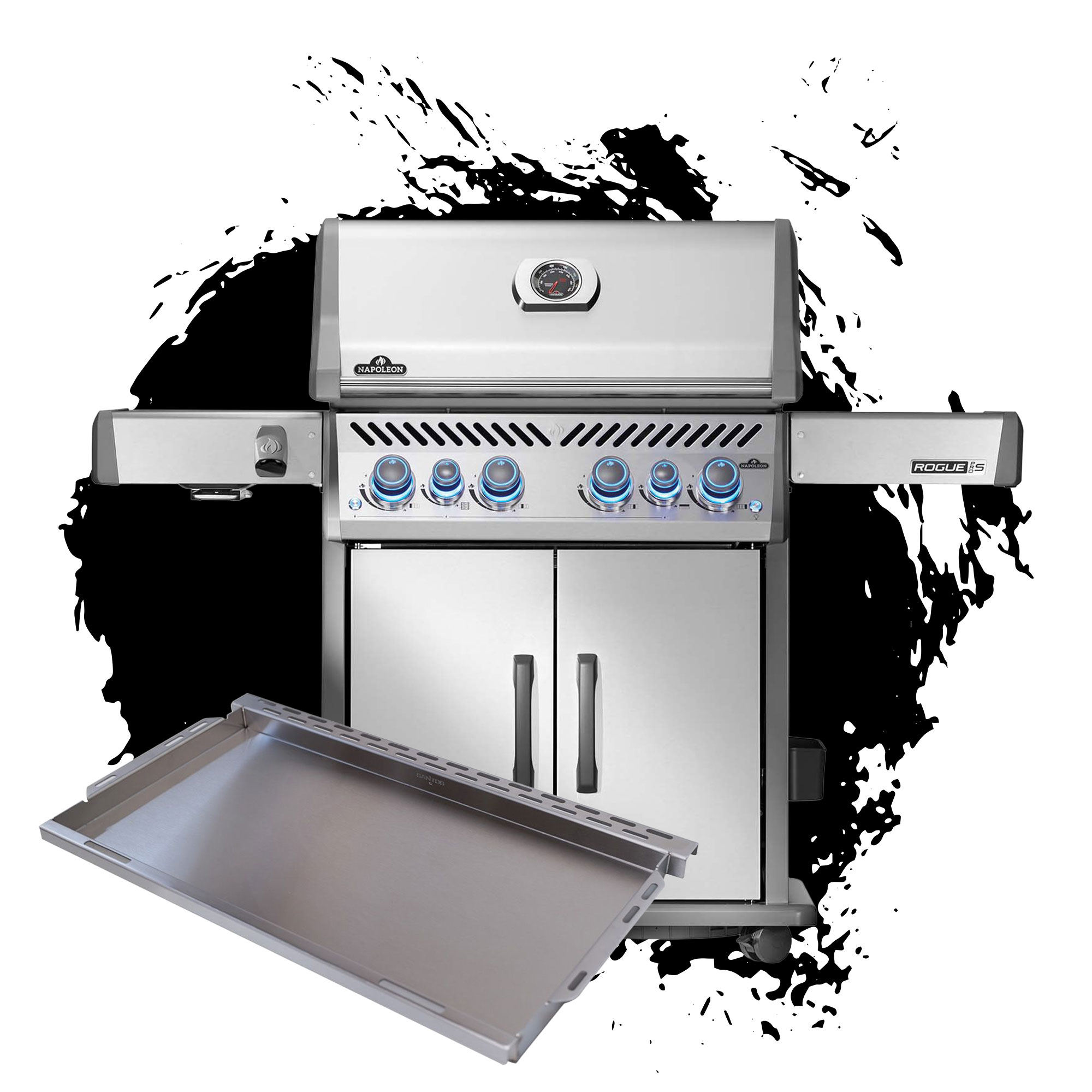 Napoleon Rogue PRO-S 525 mit Edelstahl Rosten | Edelstahl | 2025 inkl. SANTOS XXL Plancha Napoleon Rogue PRO-S 525 mit Edelstahl Rosten | Edelstahl | 2025 inkl. SANTOS XXL Plancha