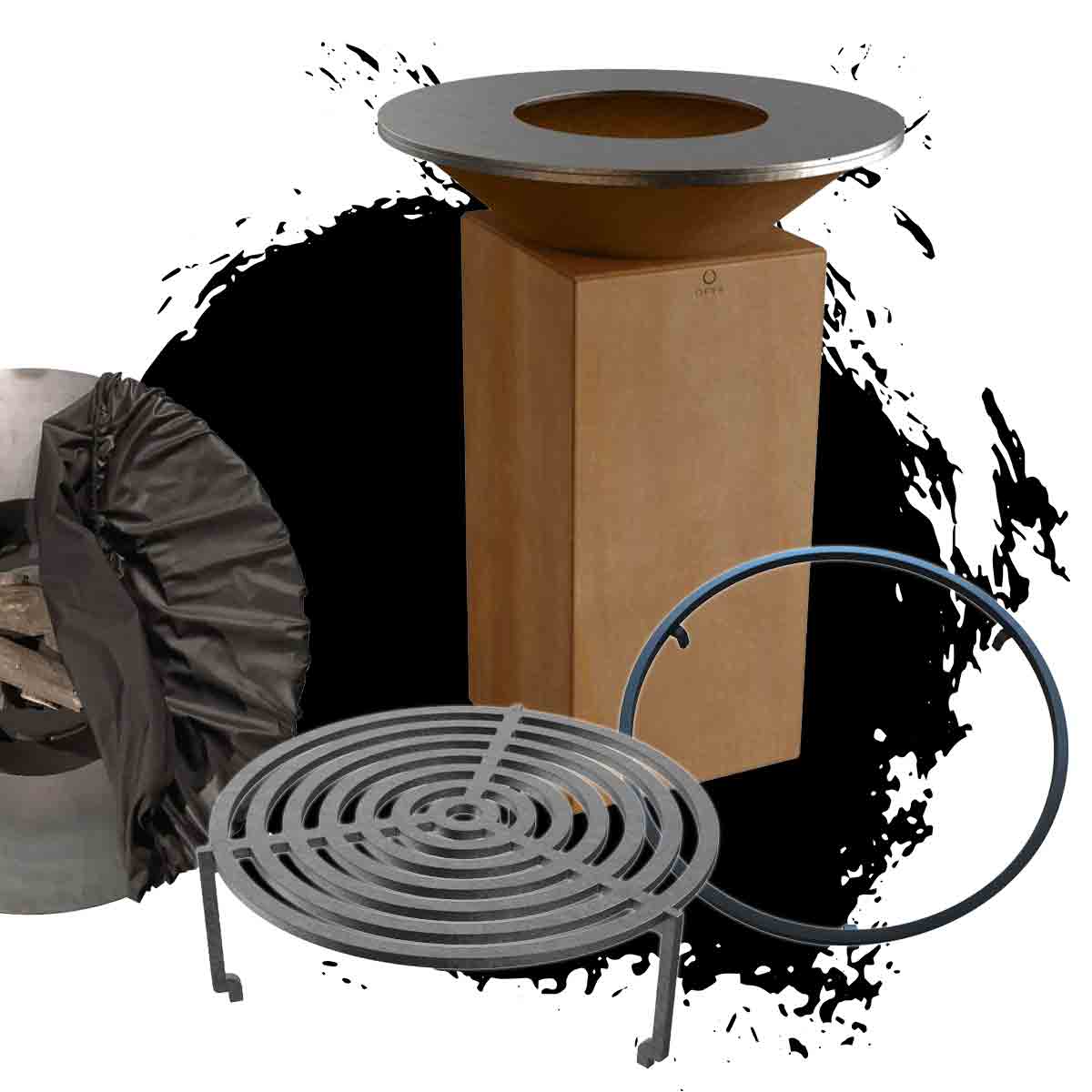 OFYR Feuerplatte 75 Corten Komplettset