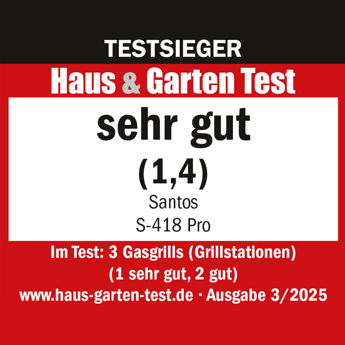 SANTOS S-418 Pro Edelstahl | Seiten- & Heckbrenner inkl. Abdeckhaube & Drehspieß | TST