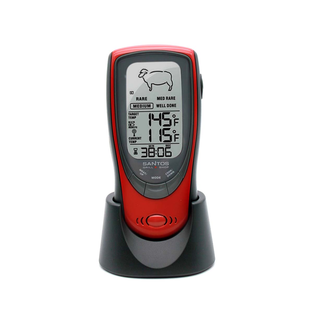 SANTOS Empfänger für Digitales Funk & Audio Thermometer, 1 Fühler