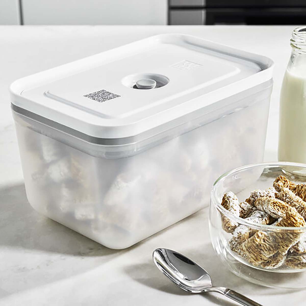ZWILLING FRESH & SAVE Vakuum Lunchbox L | Glas | Weiß-grau