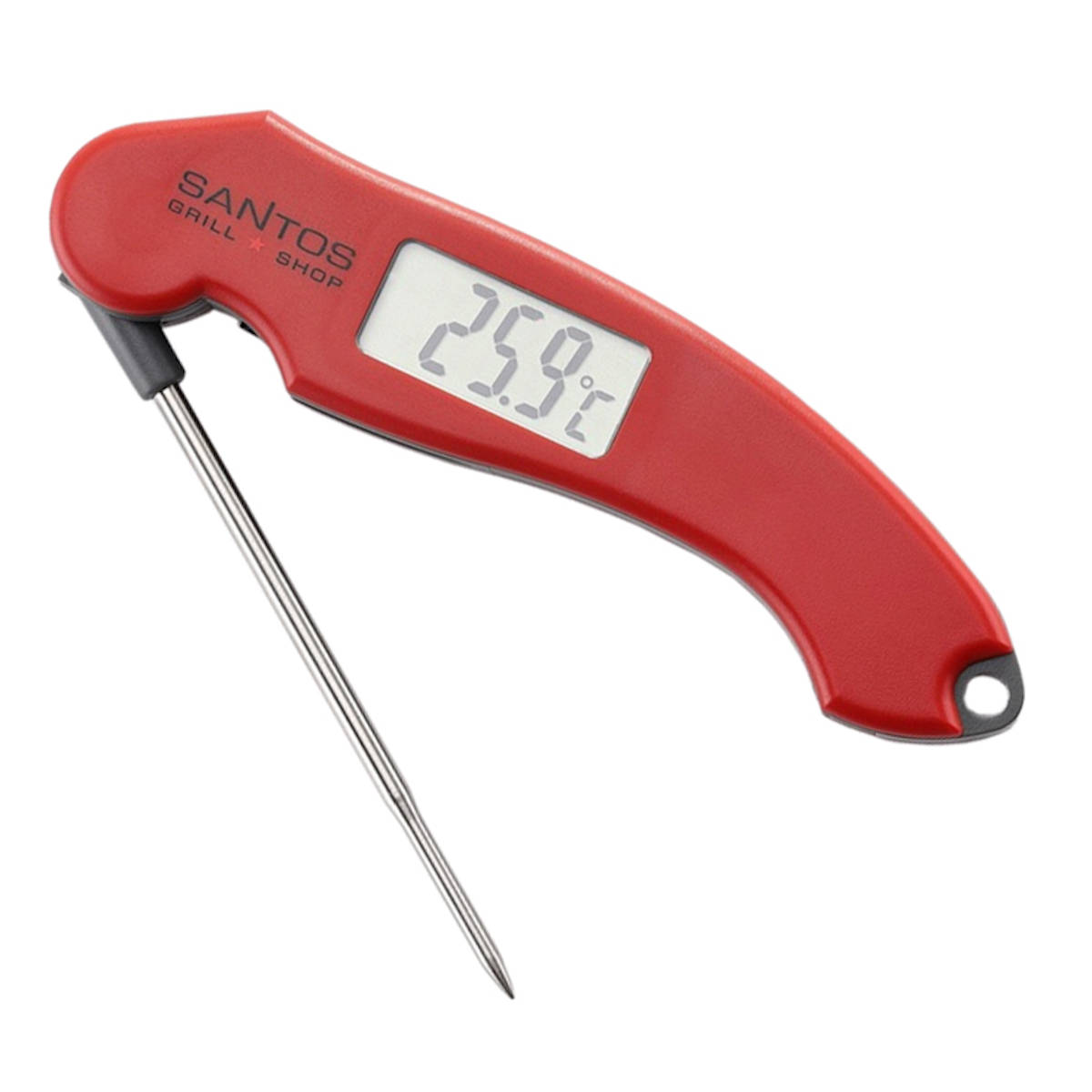 SANTOS klappbares BBQ Thermometer - Digital-Grillthermometer - Einstich- Thermometer - exakte Messergebnisse - Ideal für Low and Slow, Smoken,  Grillen