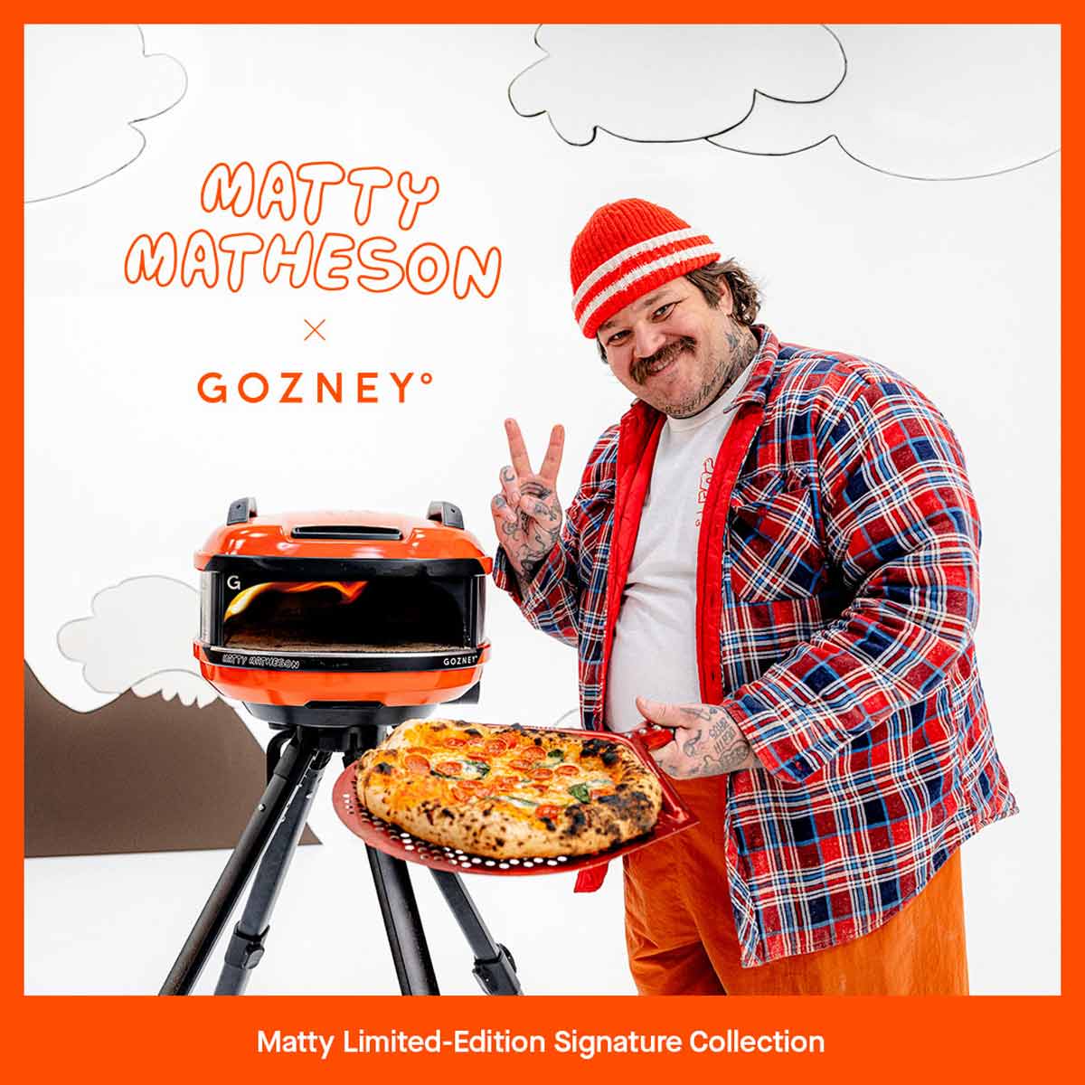 Gozney Tread Pizzaofen in der Matty Matheson Edition, mit rollender Flamme