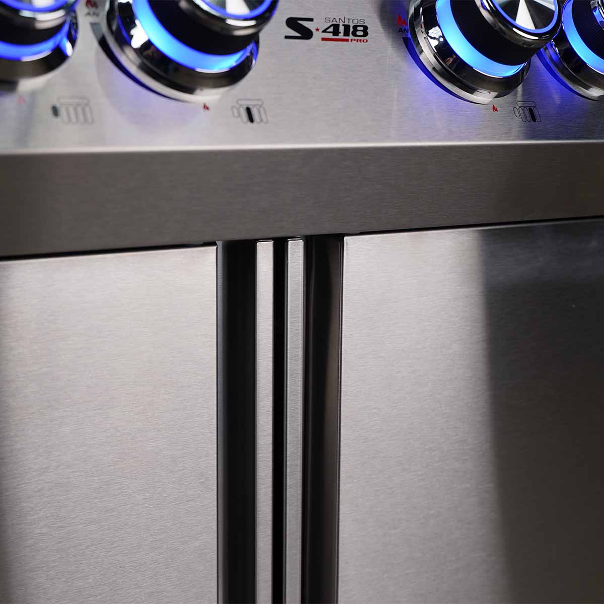 SANTOS S-418 Pro Edelstahl I Seiten- & Heckbrenner | Ready2Grill Bundle