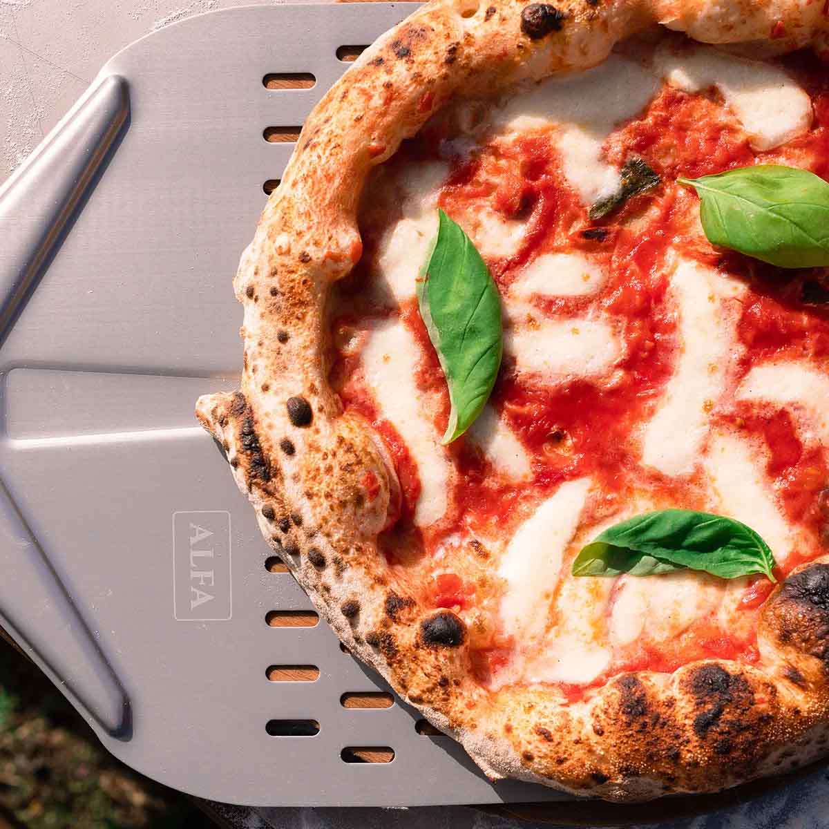 Alfa Forni Pizzaschaufel-Set Medium (Schaufel 30 cm + Wender + Bürste)