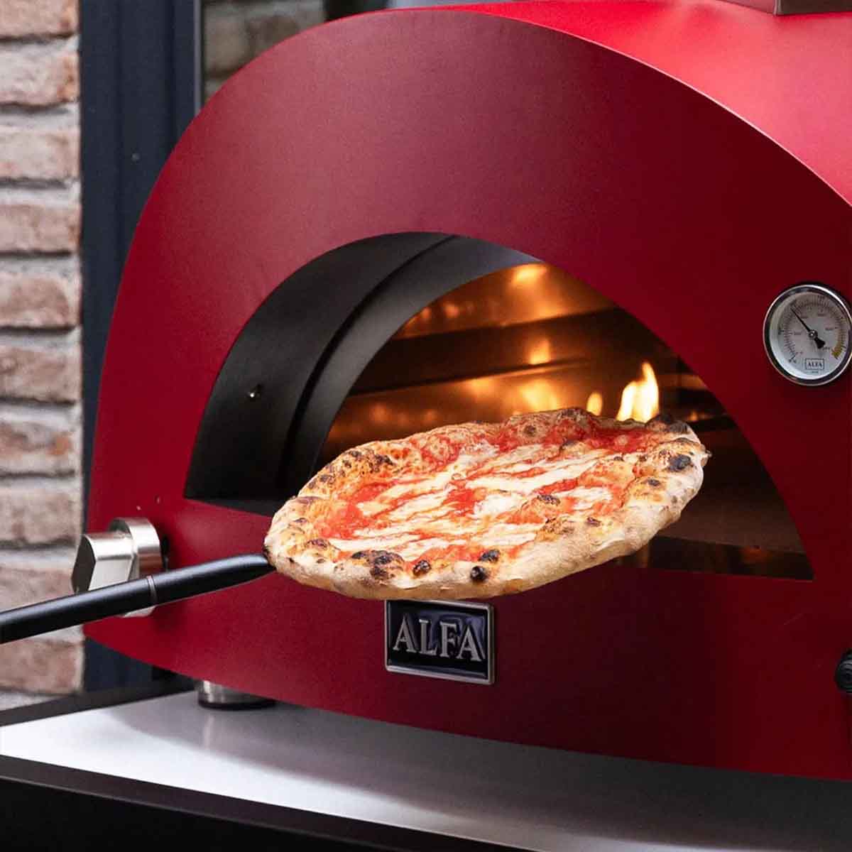Alfa Refrattari srl Pizza-Schaufel Set (Schaufel Ø 40 cm + Wender + Bürste)
