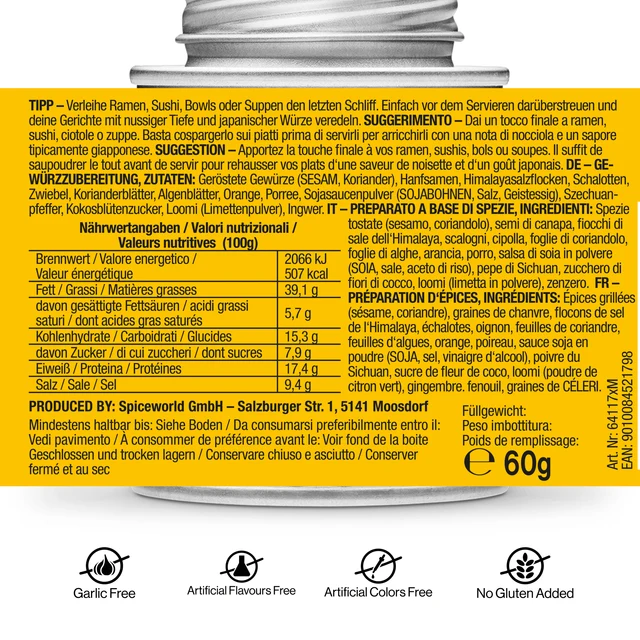 Japan Style - Topping für Ramen, Sushi & Bowls 170 ml Schraubdose
