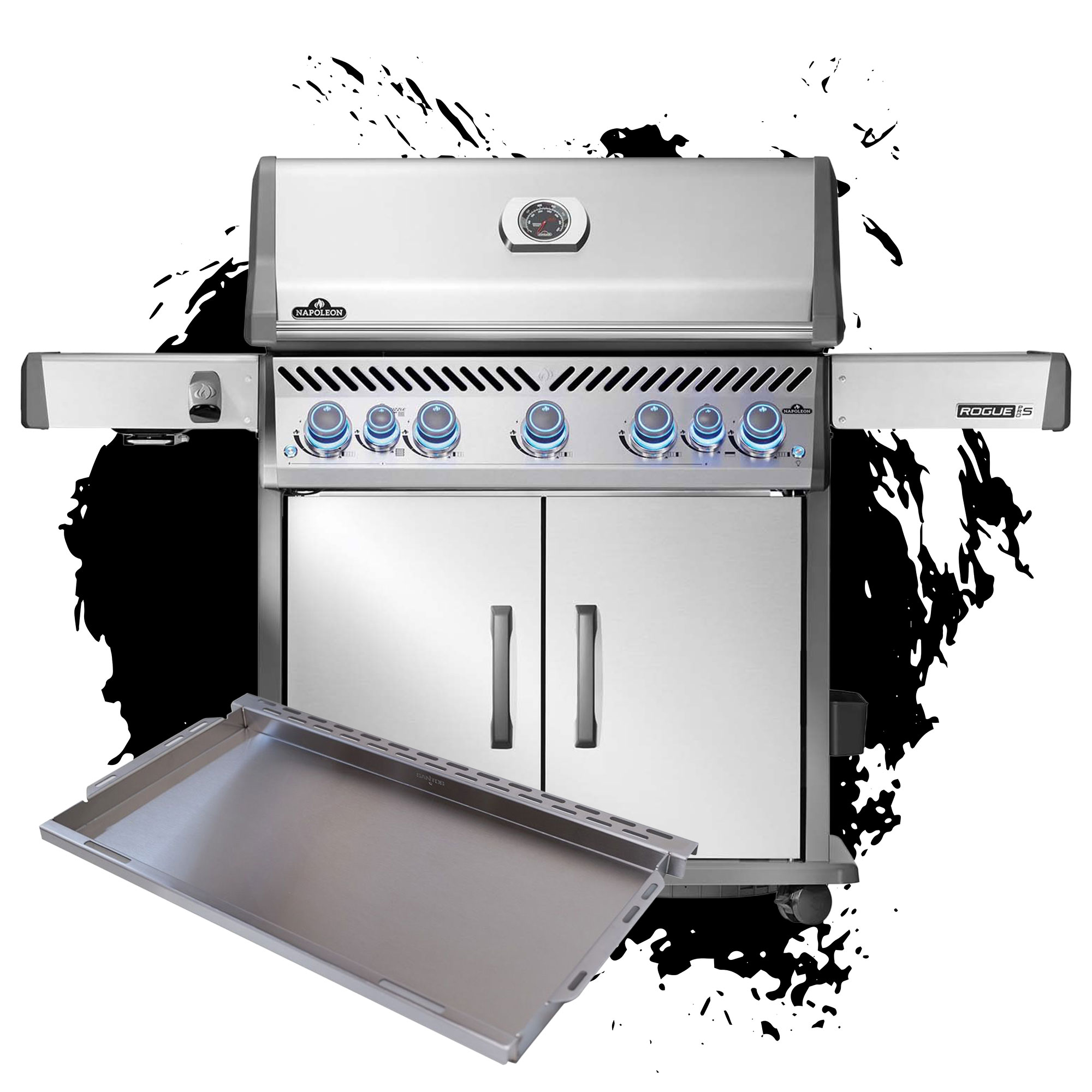 Napoleon Rogue PRO-S 625 mit Edelstahl Rosten | Edelstahl | 2025 - inkl. SANTOS XXL Plancha Napoleon Rogue PRO-S 625 mit Edelstahl Rosten | Edelstahl | 2025 - inkl. SANTOS XXL Plancha
