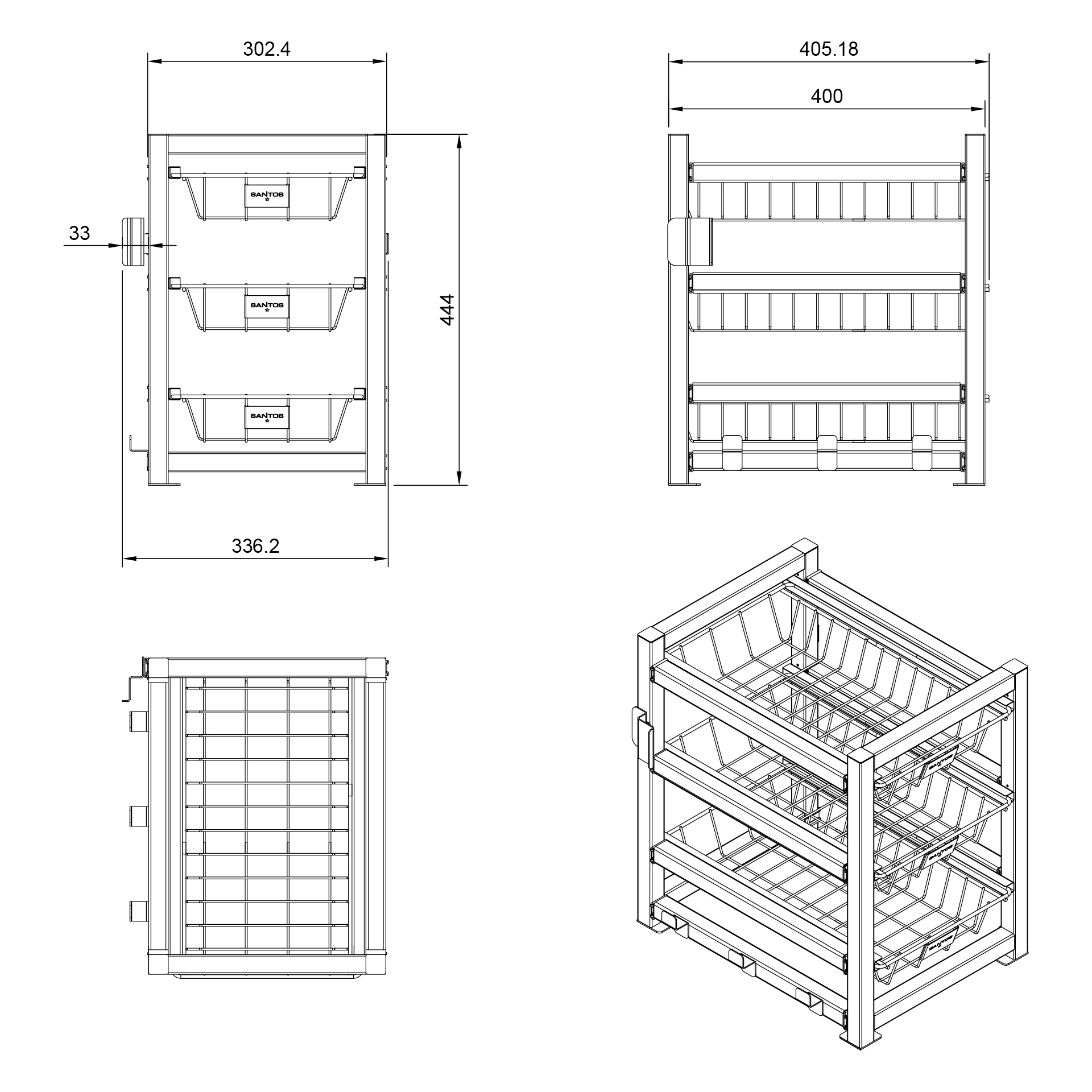 Santos Aufbewahrungssystem für Broil King Baron/Crown, Napoleon Rogue & Prime Liner
