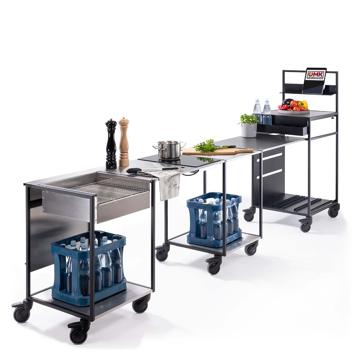 One Minute Kitchen Mobile Außenküche Premium, Schwarz One Minute Kitchen Mobile Außenküche Premium, Schwarz