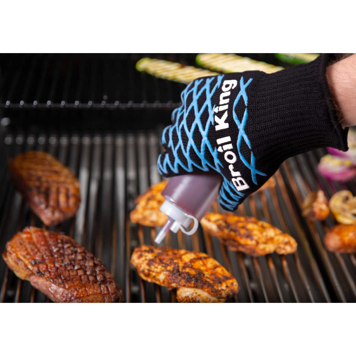 Broil King Grillhandschuh, Universalgröße Hände beim Grillen mit Handschuhen vor Hitze schützen