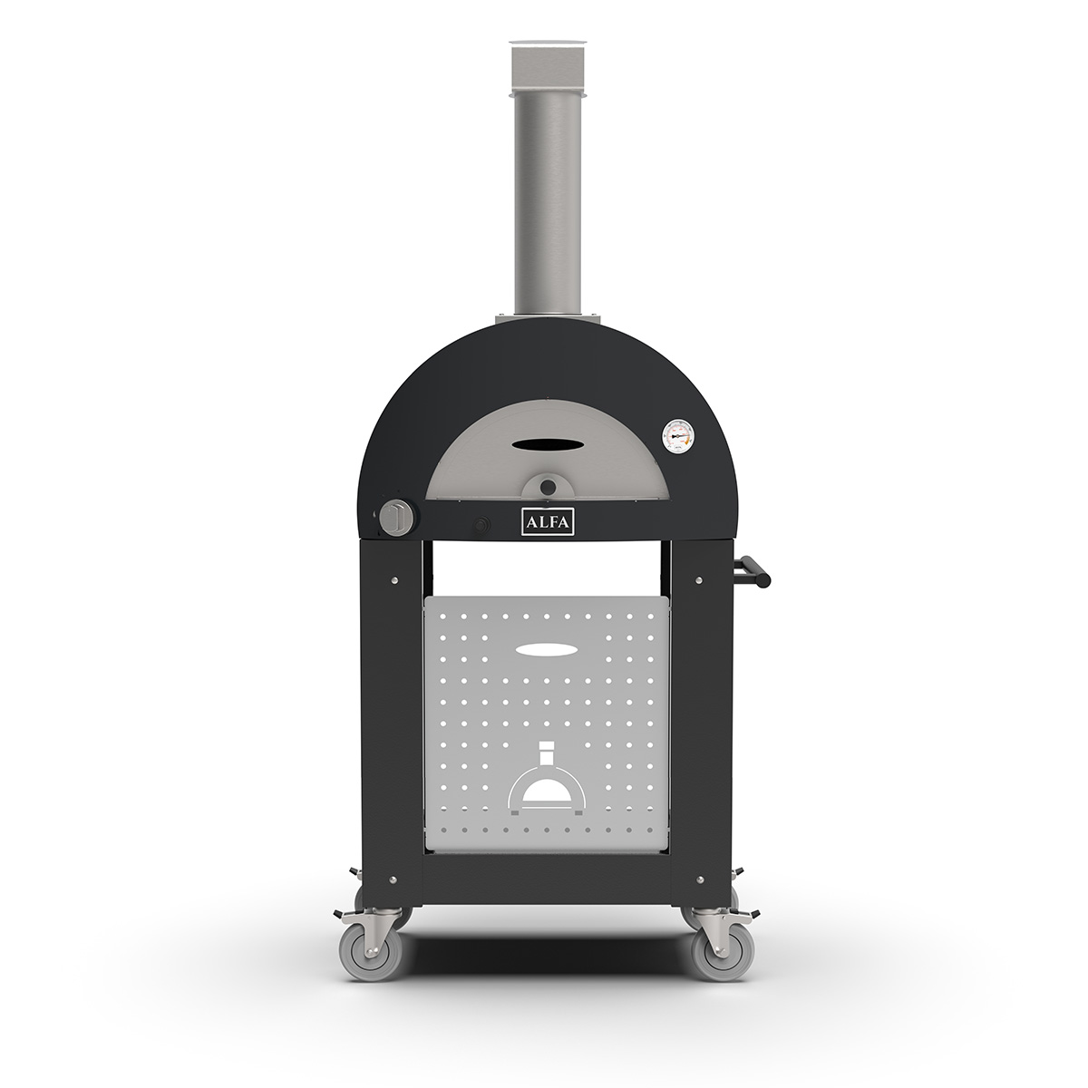 Alfa Forni Unterbau für Pizzaofen Moderno 1 Pizza (Nano), Schwarz