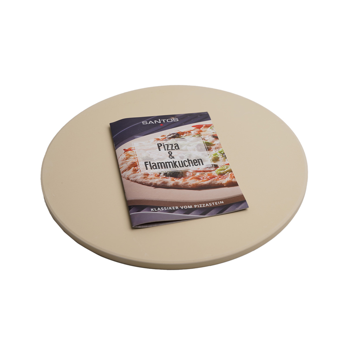 SANTOS runder Pizzastein für Gasgrill | Holzkohlegrills | Smoker & Backofen | Ø 36,5 cm