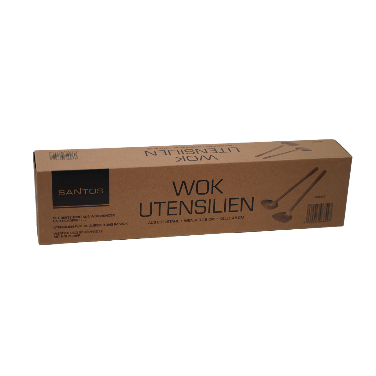SANTOS 2-teiliges Wok Set | Wender & Schöpfkelle | Edelstahl