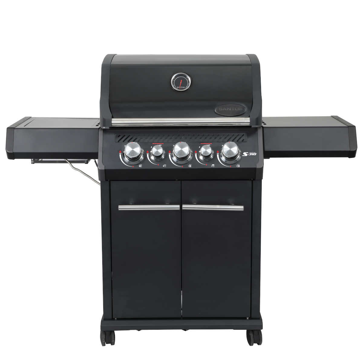 SANTOS S-318 All Black mit Seiten- und Heckbrenner, Komplettpaket
