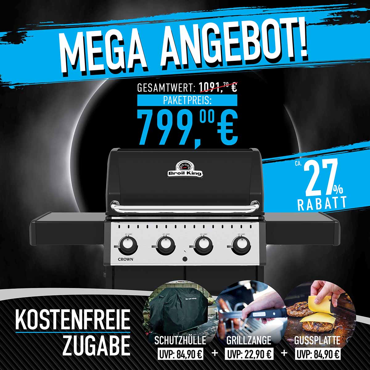 Broil King Crown 420 | Promo Aktion | inkl. Abdeckhaube & Grillzange Broil King Crown 420 | Promo Aktion | inkl. Abdeckhaube & Grillzange