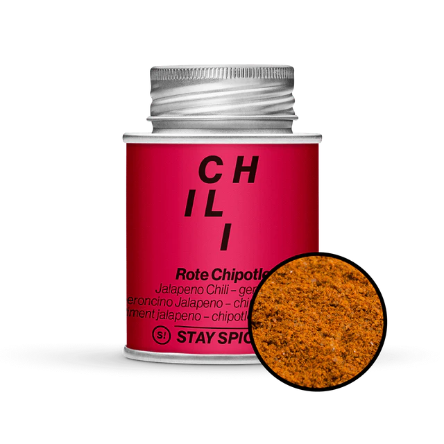 Jalapeno-Chili rot "Chipotled" gemahlen, 170ml Schraubdose