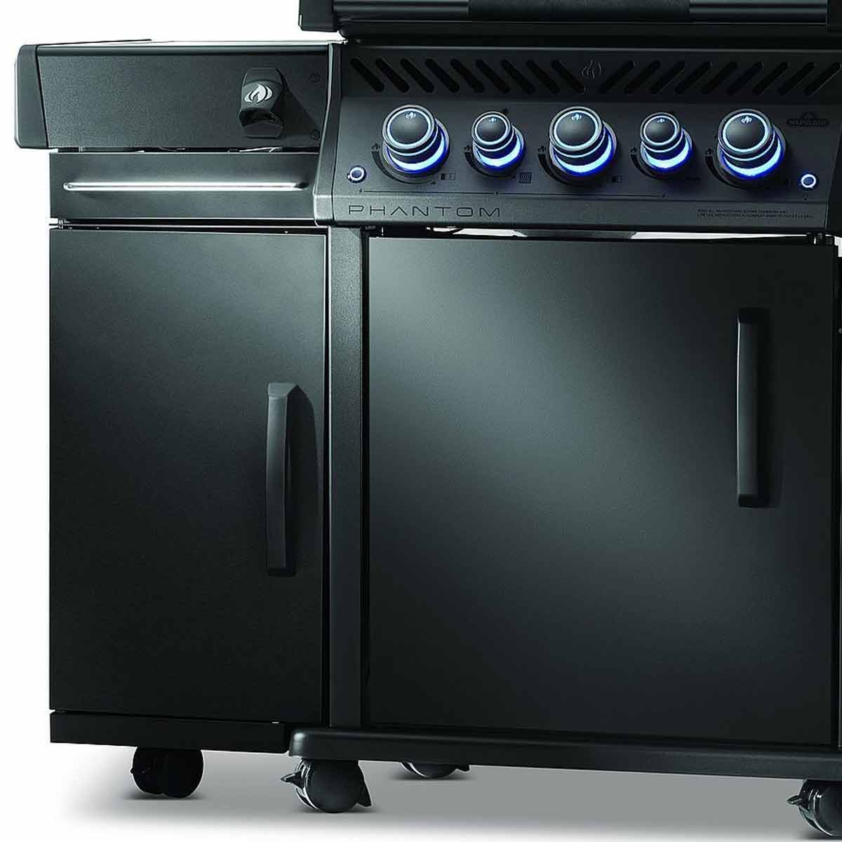 Napoleon Rogue Pro Seitenschrank, Phantom, links am Grill montiert