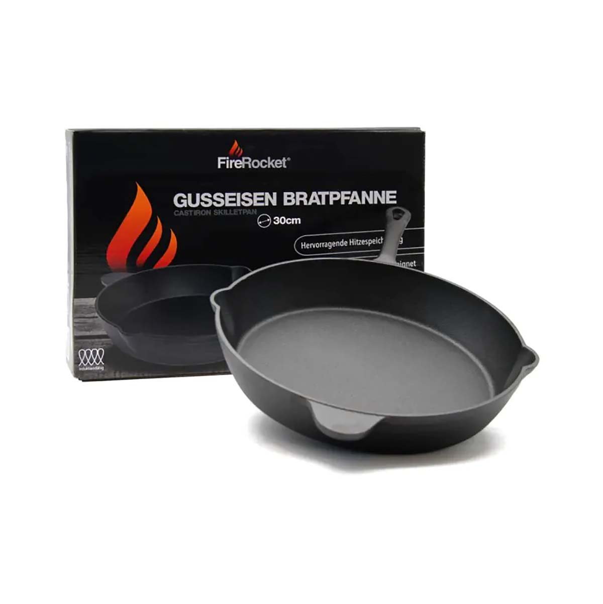 FireRocket Gusseisenpfanne Ø 30 cm FireRocket Gusseisenpfanne Ø 30 cm, Verpackung