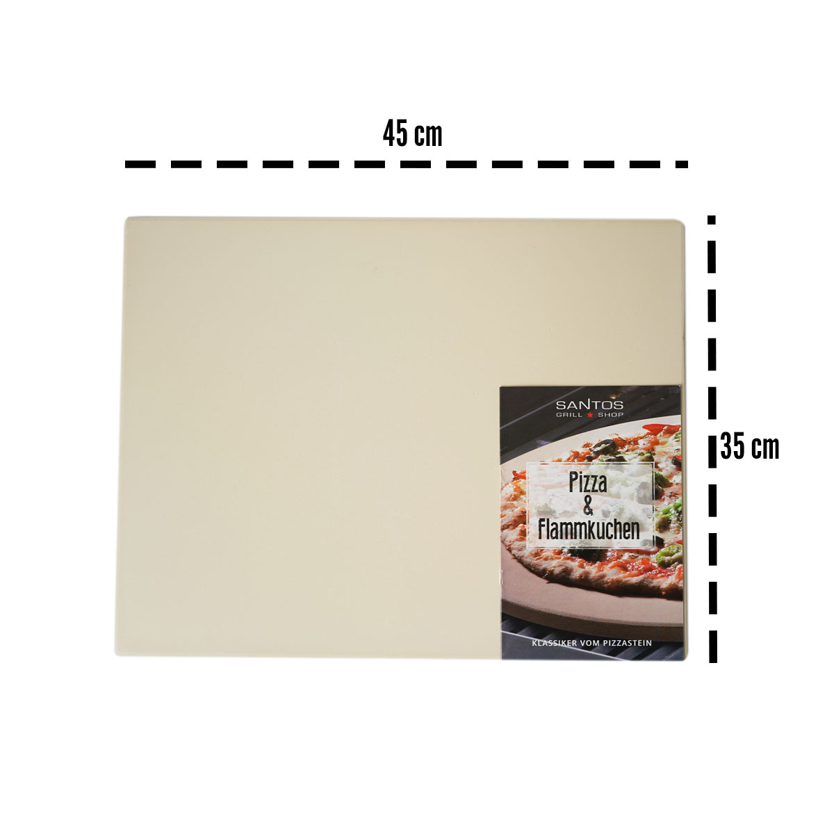 SANTOS eckiger Pizzastein XXL für Gasgrills, Backofen & Holzkohlegrills, Pizza SANTOS eckiger Pizzastein XXL für Gasgrills, Backofen & Holzkohlegrills, Pizza