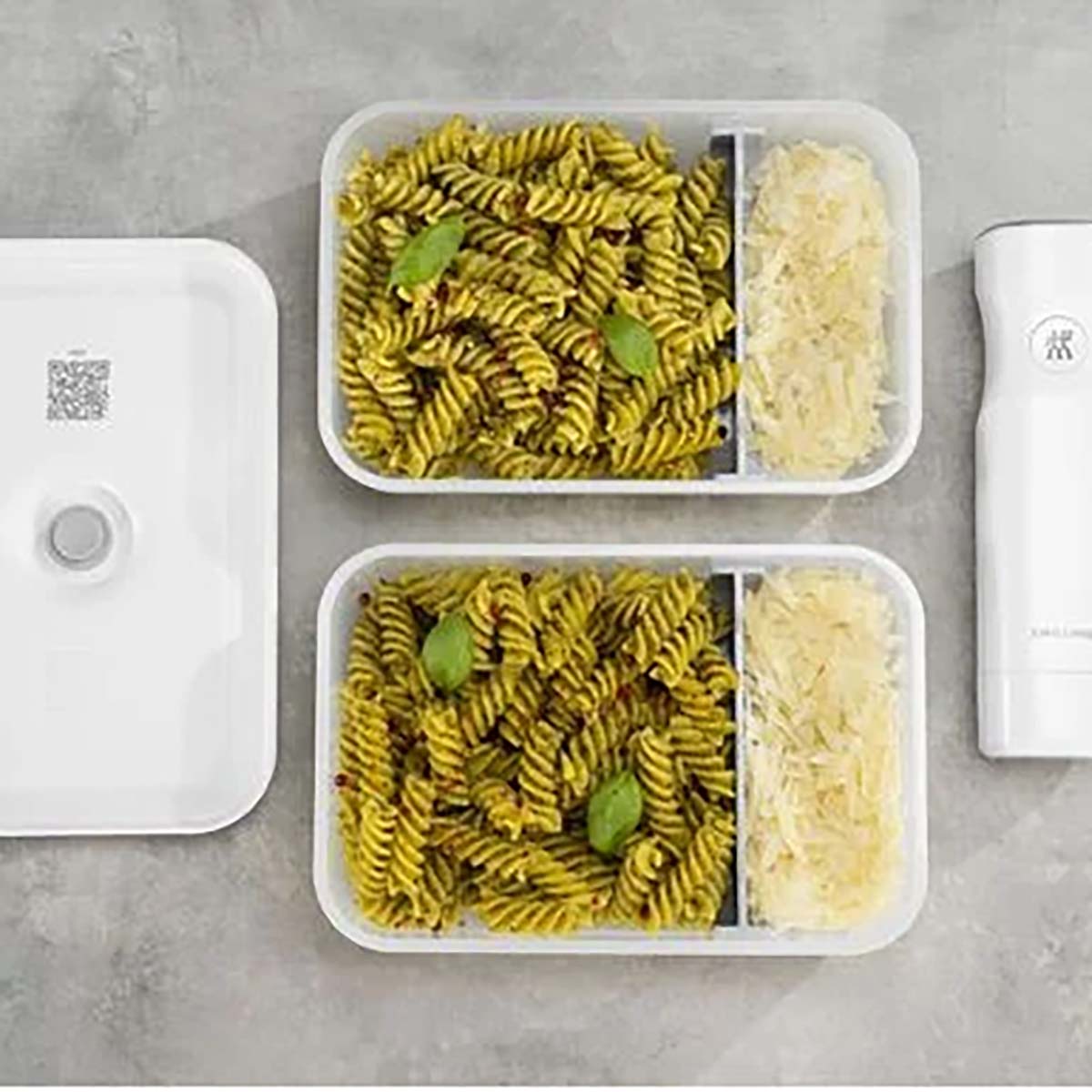 ZWILLING FRESH & SAVE Vakuum Lunchbox L flach | Kunststoff | Semitransparent-Grau