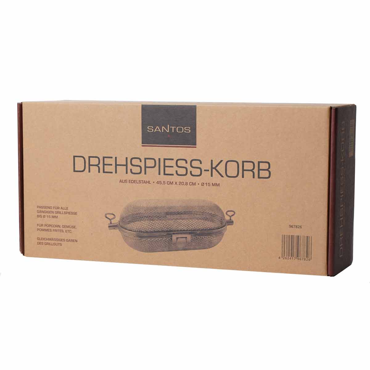 SANTOS Drehspieß Korb | Edelstahl 