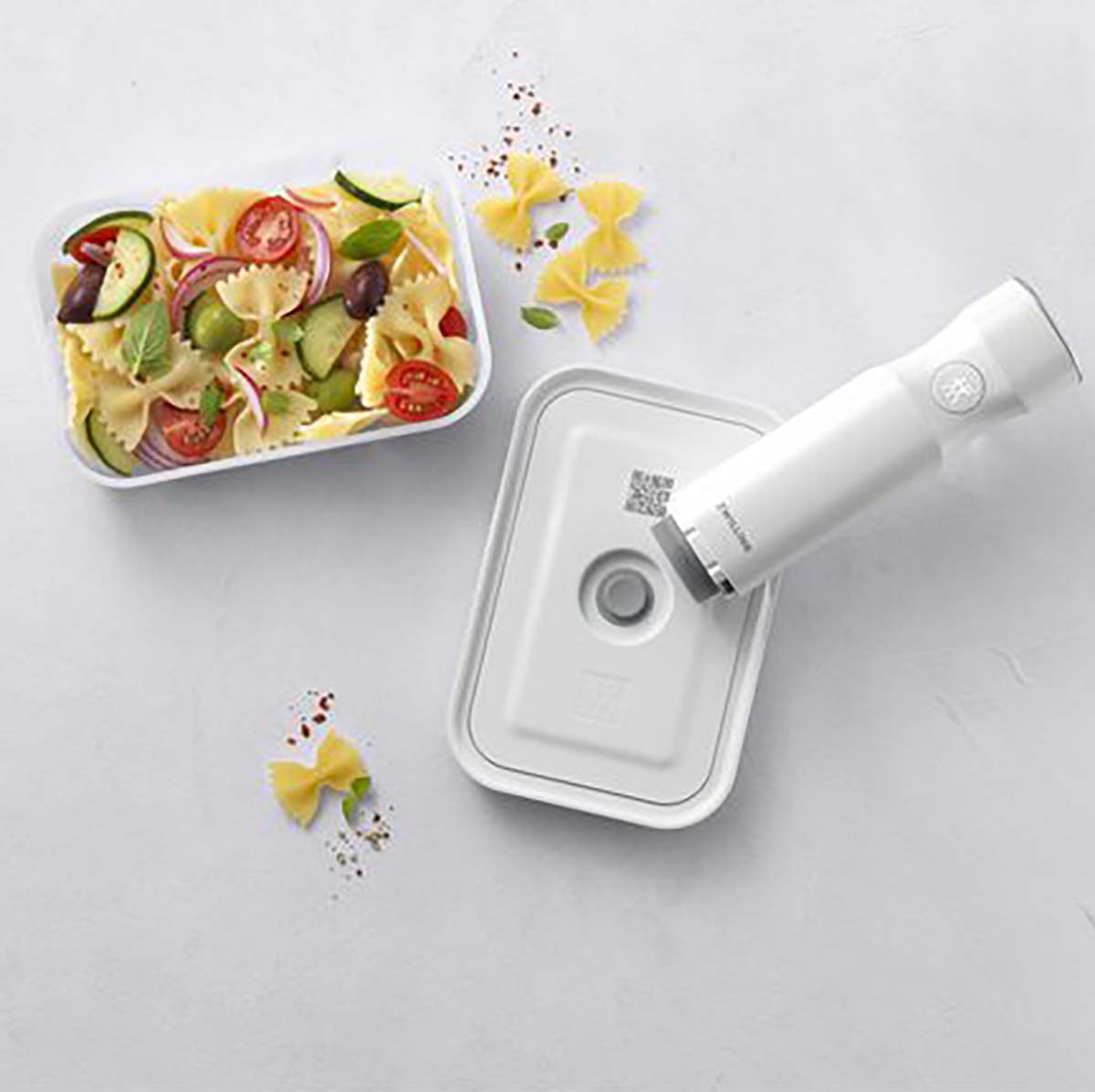 ZWILLING FRESH & SAVE Vakuum Lunchbox L | Glas | Weiß-grau
