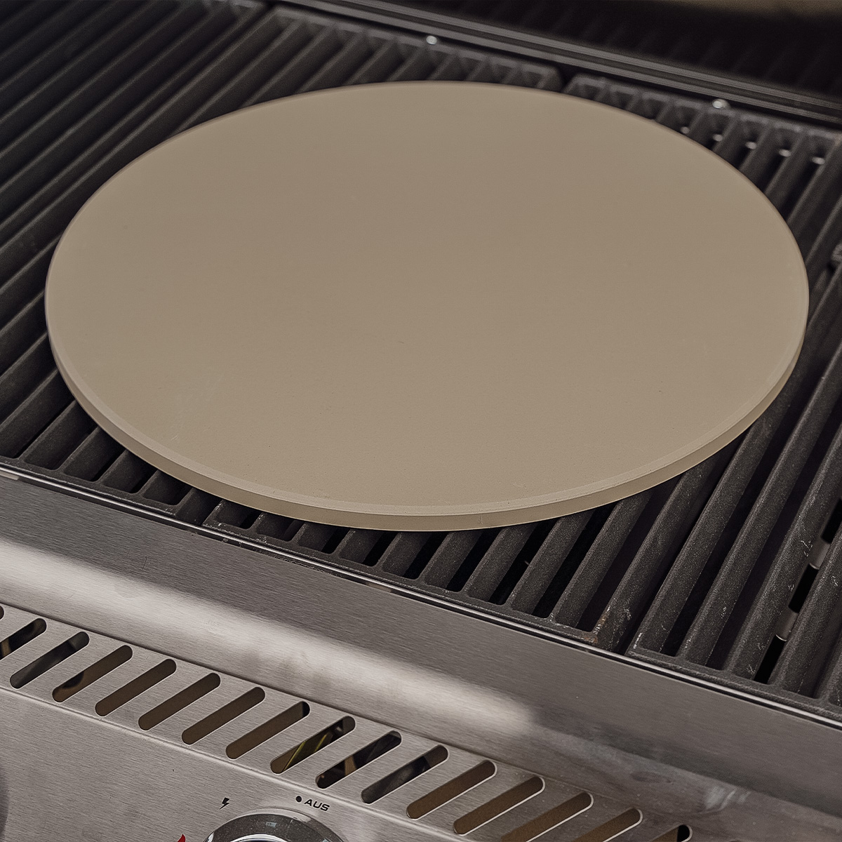 SANTOS runder Pizzastein für Gasgrill | Holzkohlegrills | Smoker & Backofen | Ø 36,5 cm