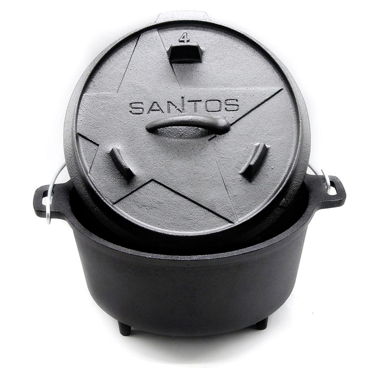 SANTOS Dutch Oven 3,7 Liter (4,5 Qt) mit Füßen