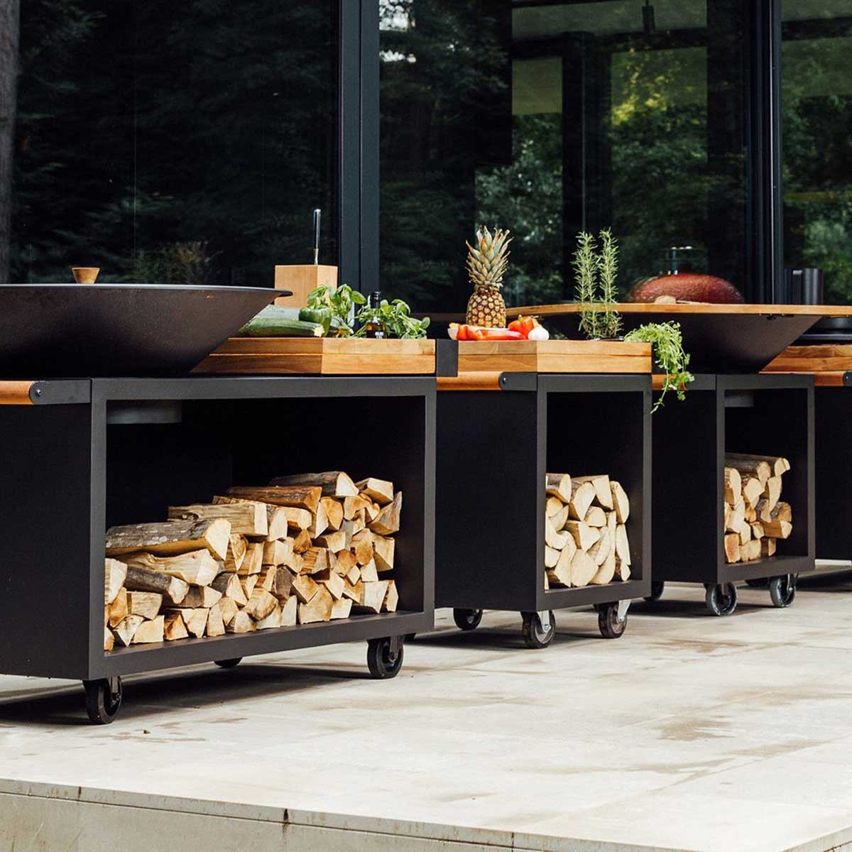 OFYR Mise en Place Table Black 65 PRO Teakholz OFYR Mise en Place Table Black 65 PRO Teakholz
