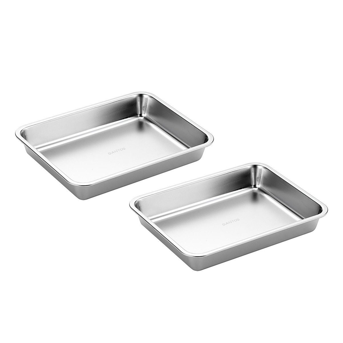 SANTOS Edelstahl Grillschale & Auffangschale, klein - 2x 