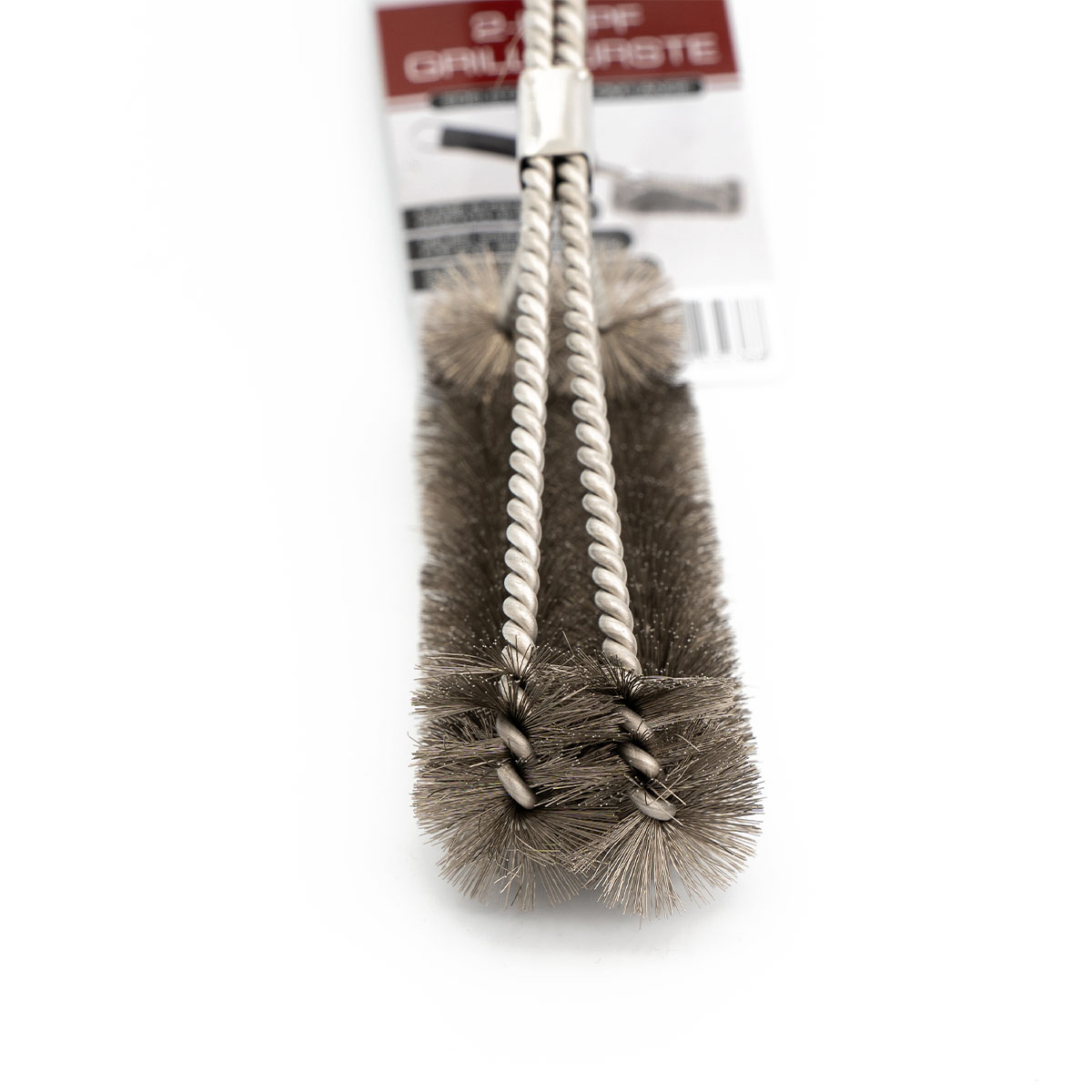 SANTOS 2-Kopf Grillbürste Edelstahl 30 cm