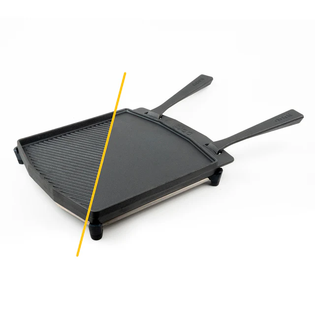 Ooni Dual-Sided Grizzler Plate – Doppelseitige Gusseisen-Grillplatte für Pizzaöfen