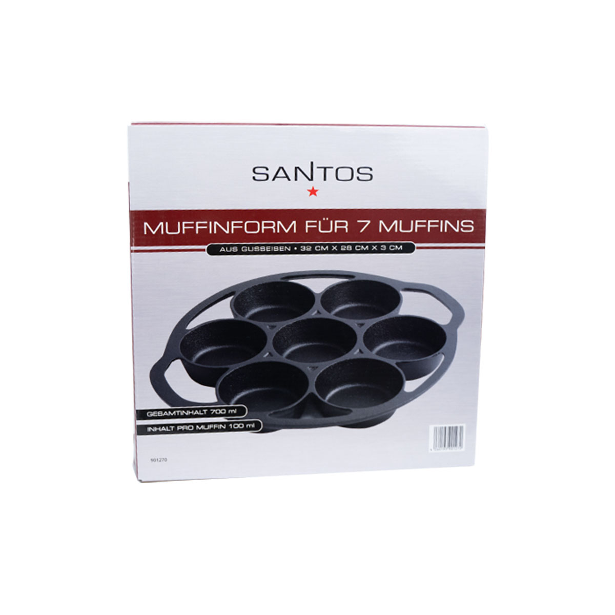 SANTOS Muffinform Gusseisen für 7 Muffins SANTOS Muffinform Gusseisen für 7 Muffins