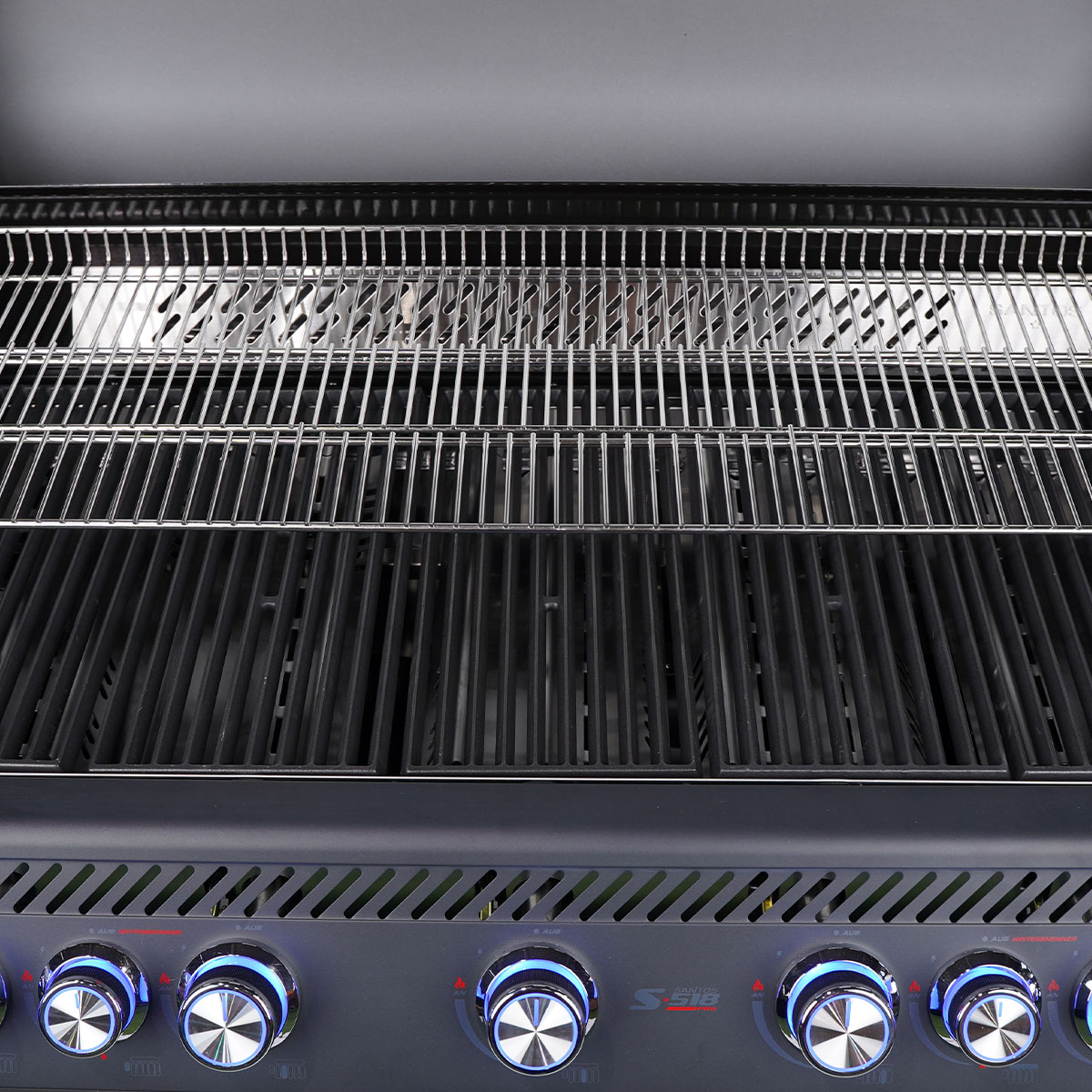 Santos S-518 PRO All Black Matt | Seiten- & Heckbrenner | Ready2Grill Bundle