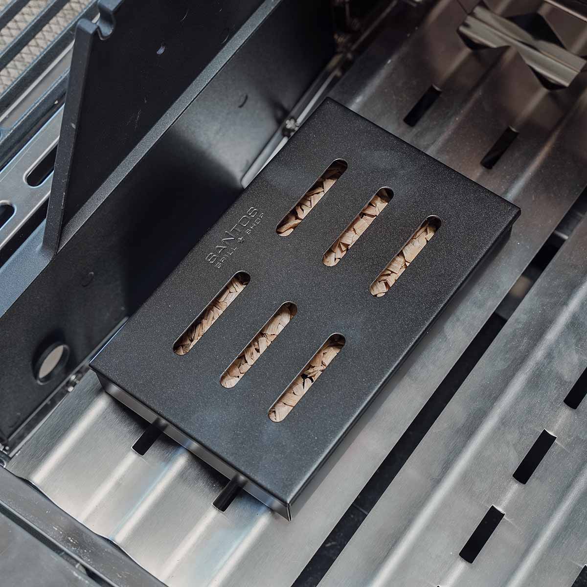 SANTOS beschichtete Räucherbox Black, 21 x 13 x 3,4 cm | Retoure
