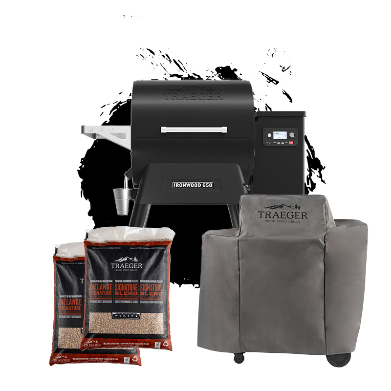 Traeger Pelletgrill Ironwood 650, Schwarz inkl. Pellets & Abdeckhaube Traeger Pelletgrill Ironwood 650, Schwarz inkl. Pellets & Abdeckhaube
