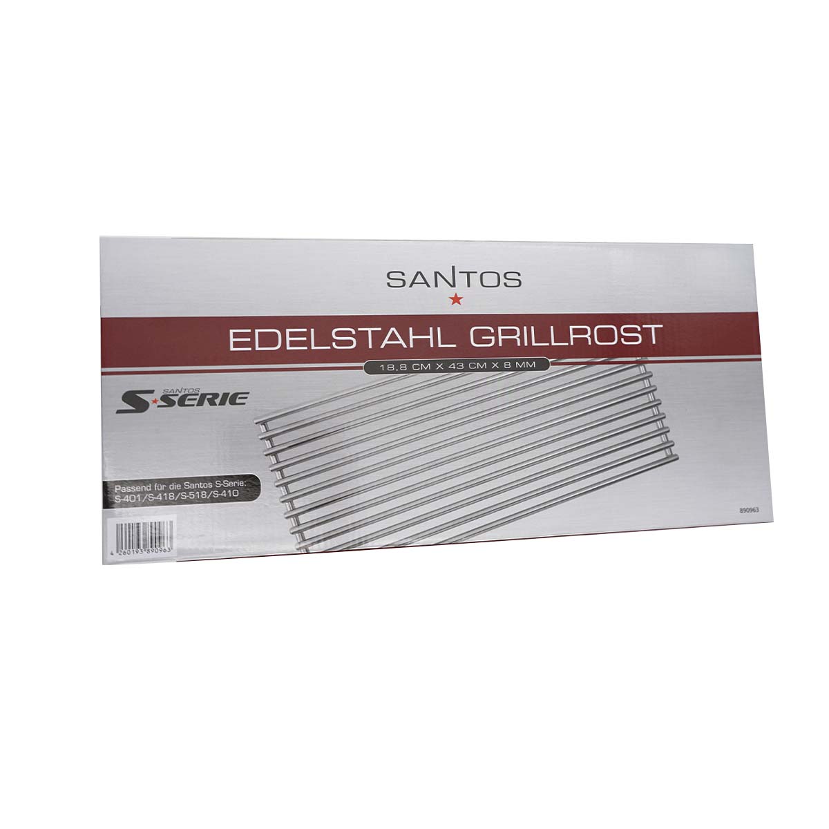 SANTOS Edelstahlrost 8 mm für S-401 / S-418 / S-518 | Retoure