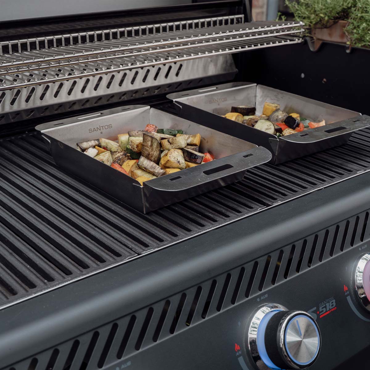 SANTOS Grillkorb-Set Edelstahl | stapelbar