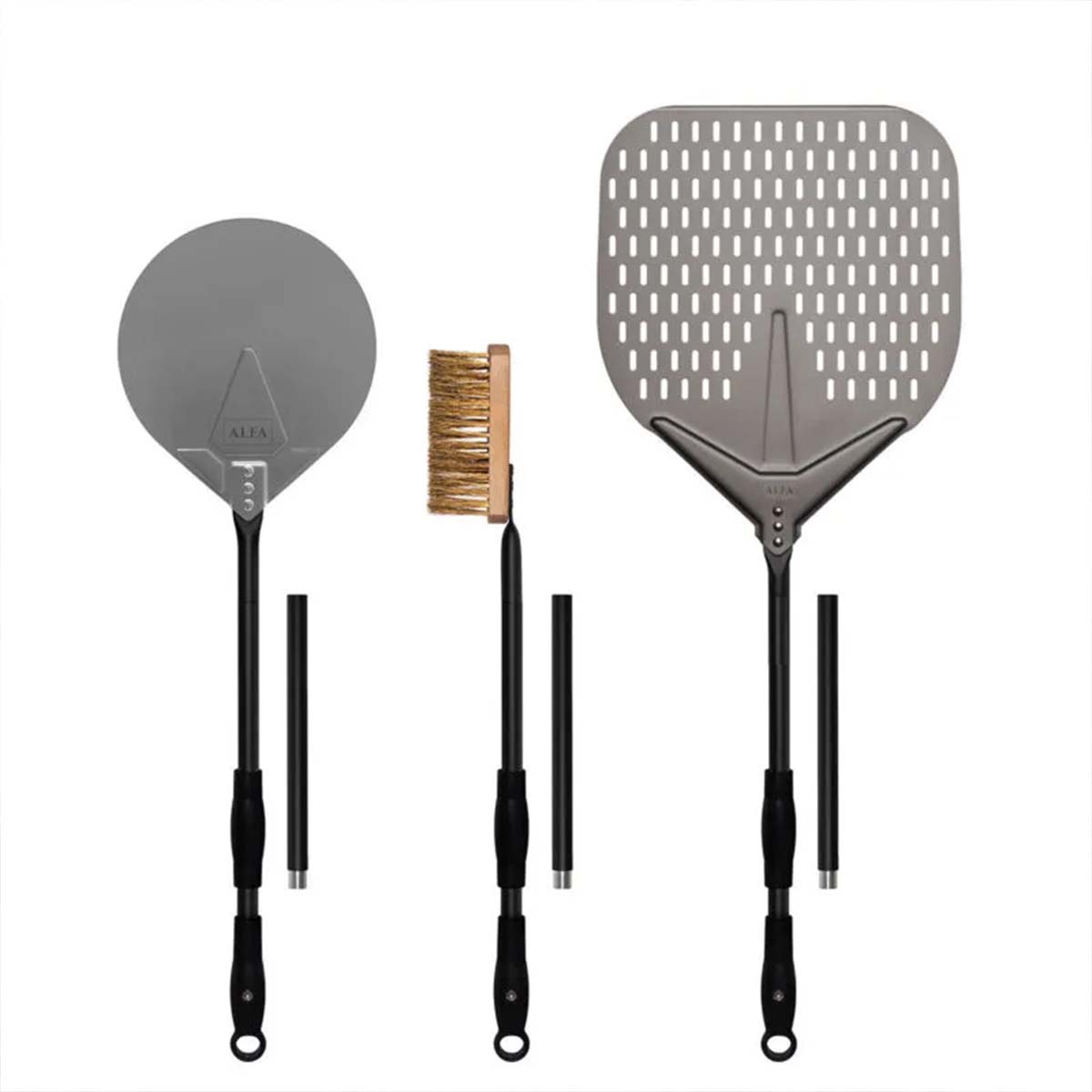 Alfa Refrattari srl Pizza-Schaufel Set (Schaufel Ø 35 cm + Wender + Bürste)