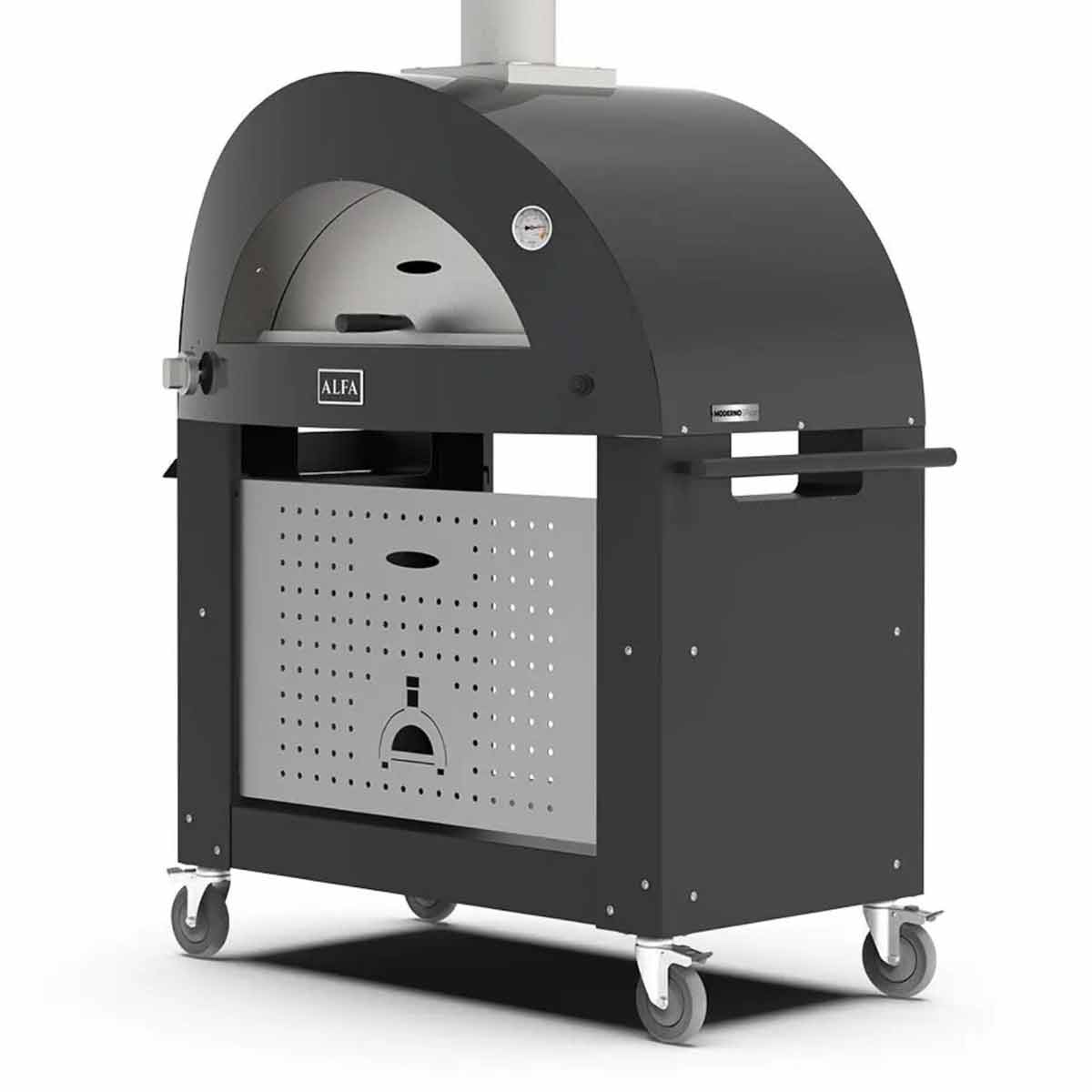 Alfa Forni Unterbau 3 Pizze Moderno in Schwarz (Pizzaofen nicht im Lieferumfang enthalten)