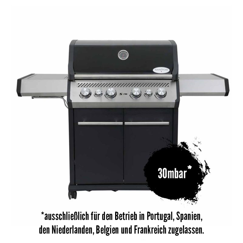 SANTOS S-418 mit | 30 mbar für PT | ES | NL | BE | FR | Schwarz