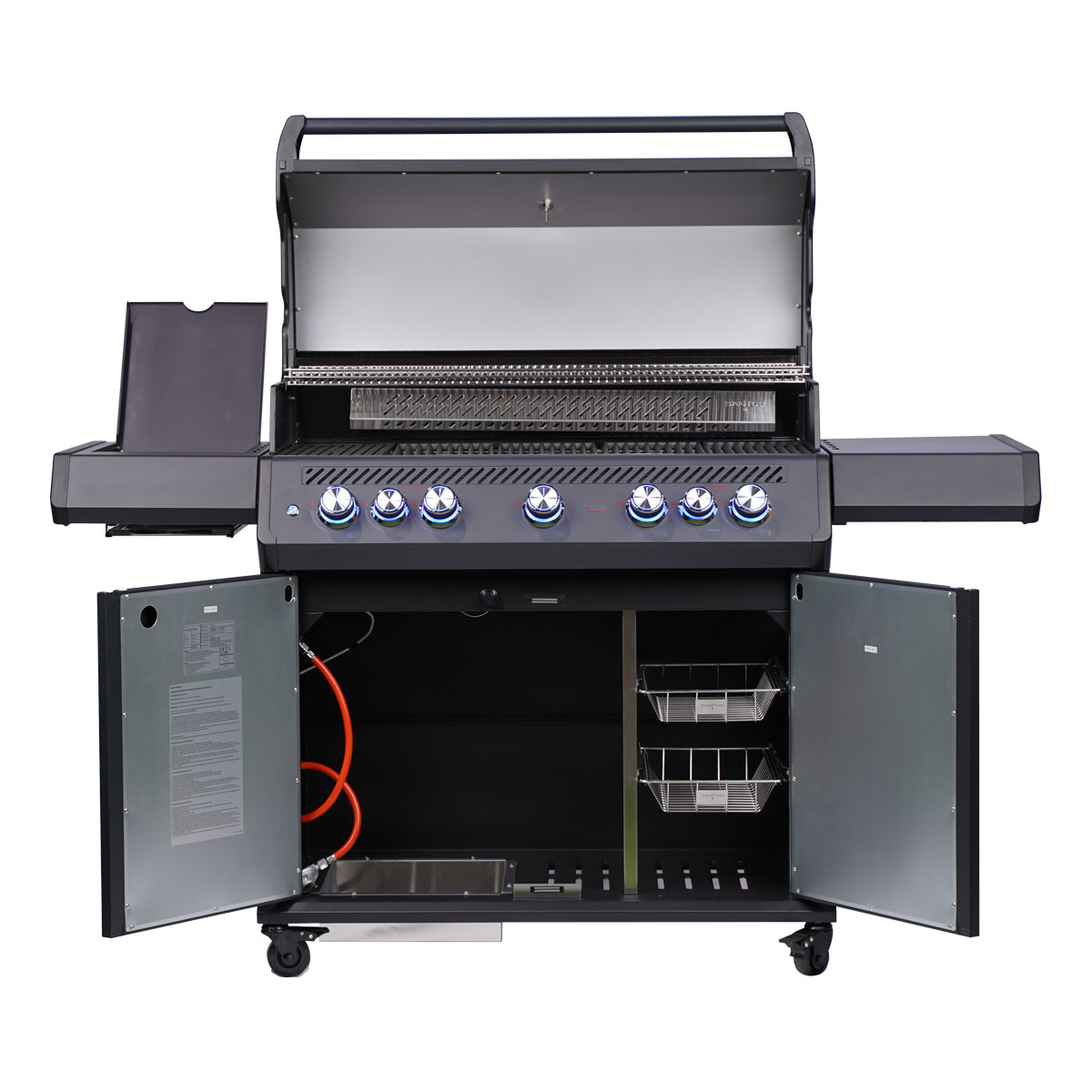 Santos S-518 PRO All Black Matt | Seiten- & Heckbrenner | Ready2Grill Bundle