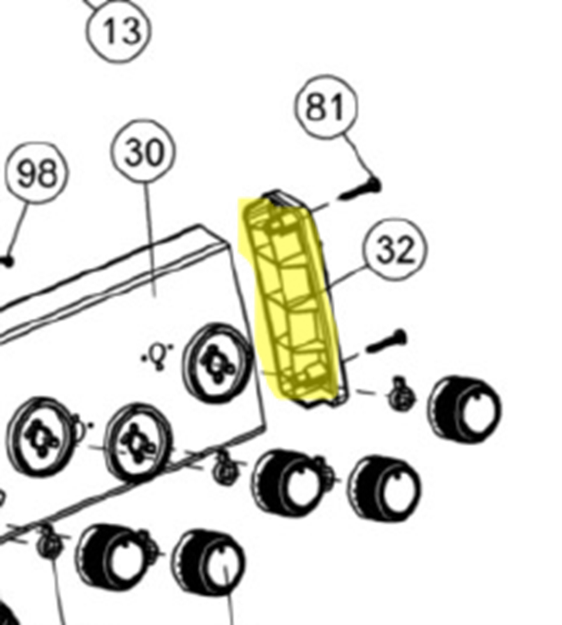 Broil King Abschlusskappe rechts Bedienfeld MONARCH (ab Bj. 2021)